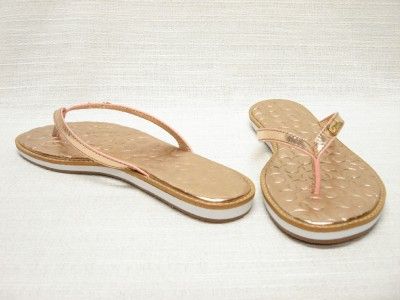 NIB*COACH*DEVLYNN*PINK METALLIC LEATHER THONG SANDAL 9M  