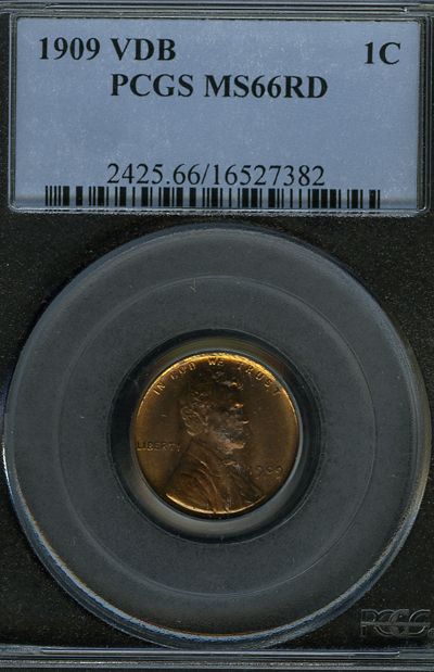 1909 PCGS VDB MS 66 RD LINCOLN WHEAT CENT 1C AA44  