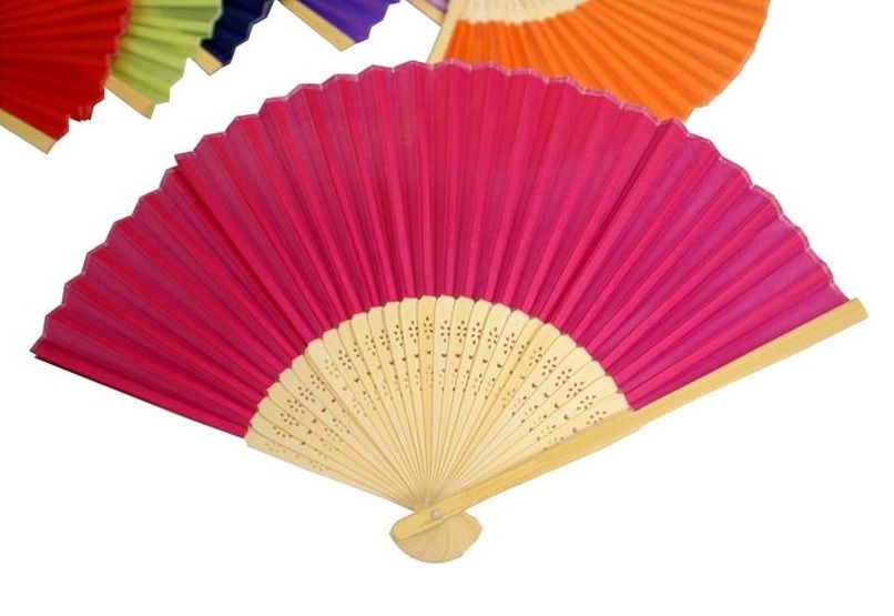   Fabric Folding Hand FANS Wedding Favors Wholesale Decorations  