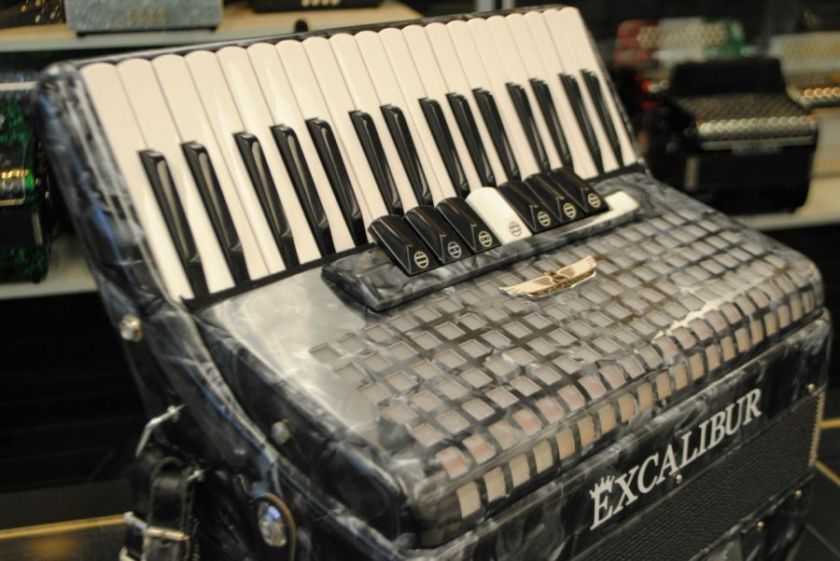 Excalibur 72 Bass Piano Accordion   Grey Marble Finish  