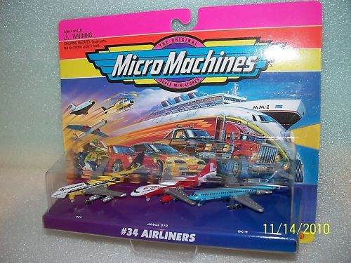 AIRLINERS Micro Machines Set NIP 747, Airbus 310, DC 9  
