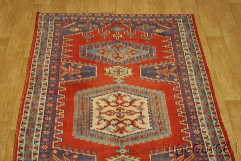 GEOMETRIC LIGHT BLUE ANTIQUE 5X11 VISS PERSIAN ORIENTAL AREA RUG WOOL 