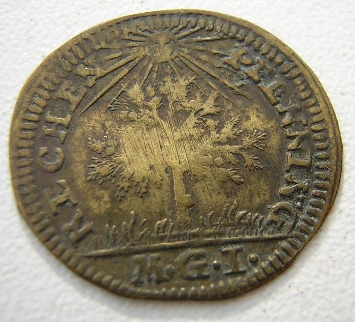 KING of FRANCE LOUIS XV guenine RECHENPFENNING GERMAN TOKEN  