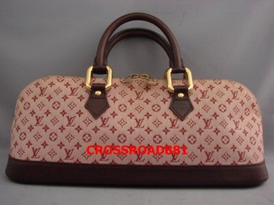 Authentic Louis Vuitton Burgundy Monogram Mini Alma Long Very Good 