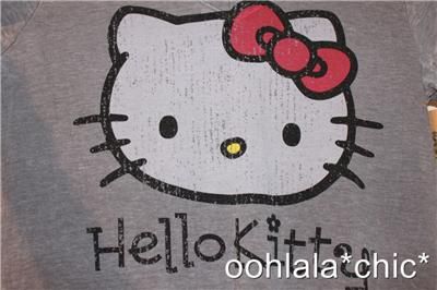 HELLO KITTY Gray Grey L.O.L. Vintage T Shirt Tee NWT  