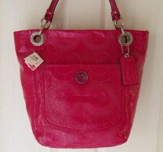 NWT COACH 14265 Raspberry PINK Patent Leather ALEX Large Tote $328 