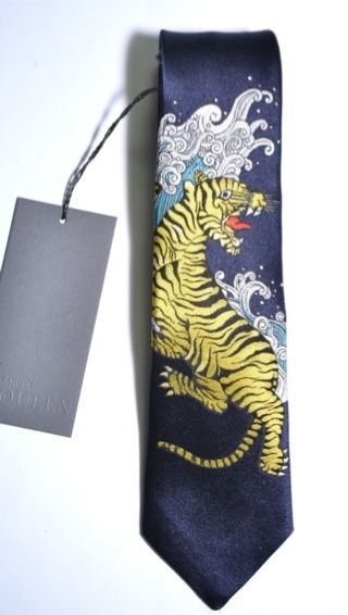 ALEXANDER McQUEEN ORIENTAL TIGER WOVEN SILK TIE RARE  