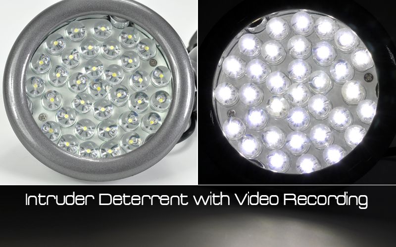 Motion Detection Video Record LED spot Light Porch Door Patio Yard 