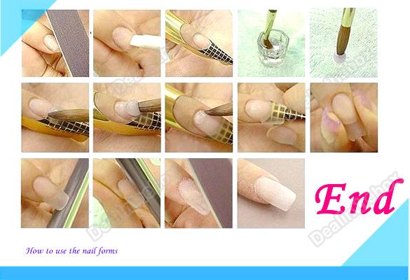 Professional 500Pcs Nail Art Forms Acrylic UV Gel Tip Extension Tool 