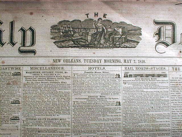 complete original newspaper the new orleans daily delta louisiana 