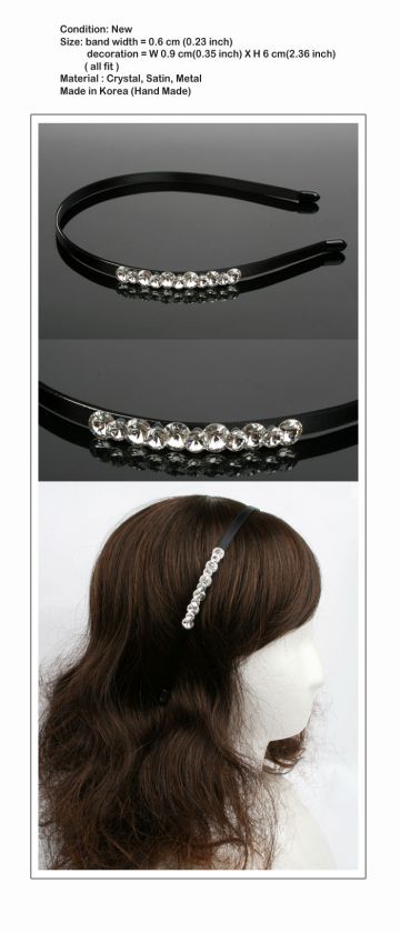 New CRYSTAL HEADBAND Hairband bow AM7 5  