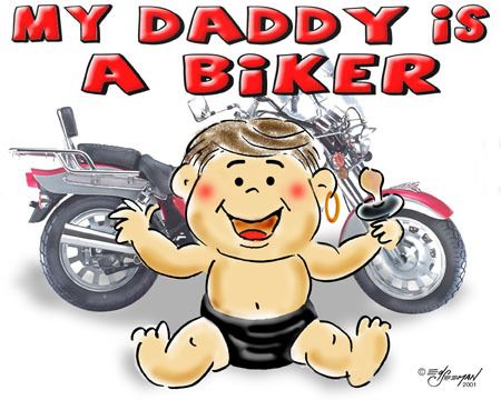 FATHERS DAY T SHIRT  BABY BOY  DADDY IS A BIKER CUSTOM  