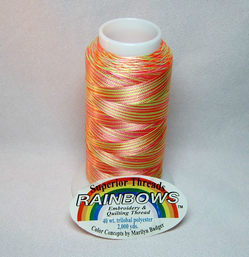 Superior Rainbows trilobal polyester variegated cone thread NEW quilt 