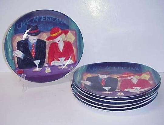 SANGO CAFE AMERICANA DINNER PLATES SET 6  