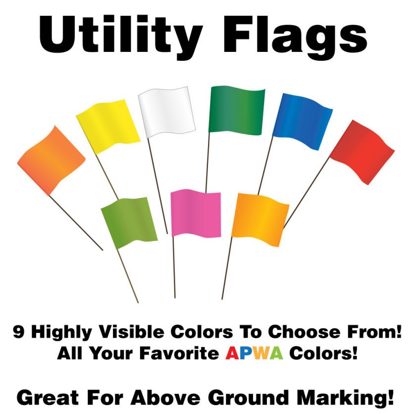 Utility Marking Flags 100/Bundle 4x5 Flag Choose Your Color  