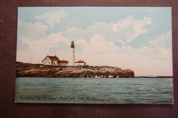 c1900s Portland Headlight, NH. Old Vintage Postcard  