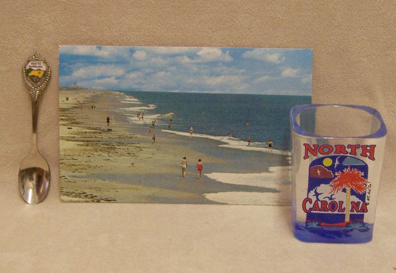 NORTH CAROLINA SOUVENIR LOT SHOT GLASS SPOON POSTCARD  