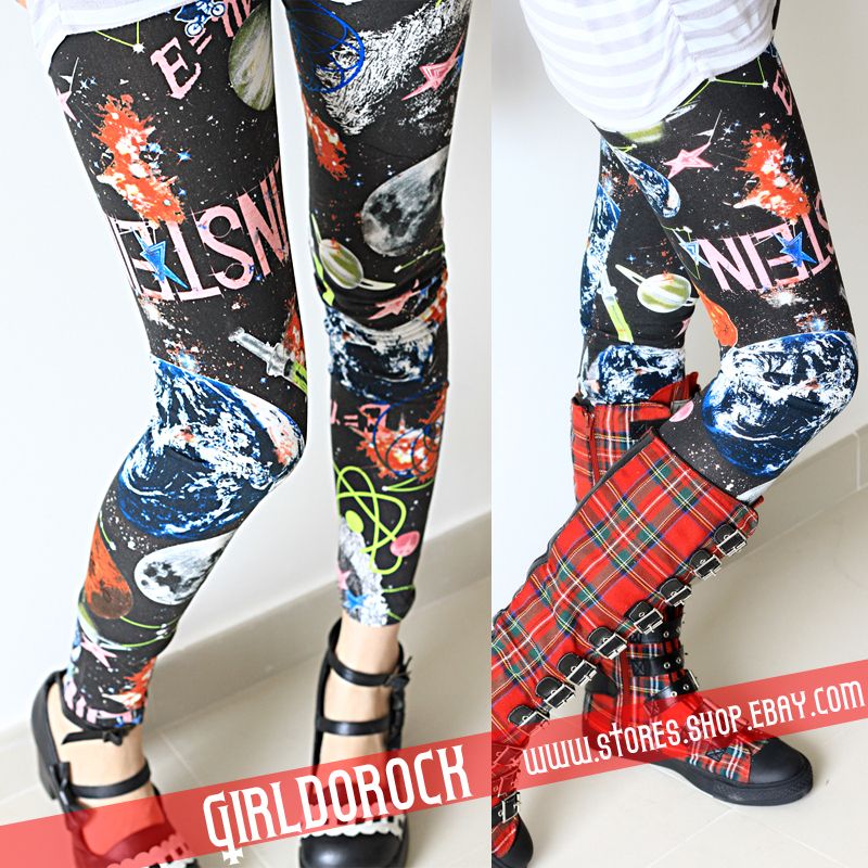 URBAN POWER Comic Strap SPACE COLORFUL PUNK LEGGINGS  