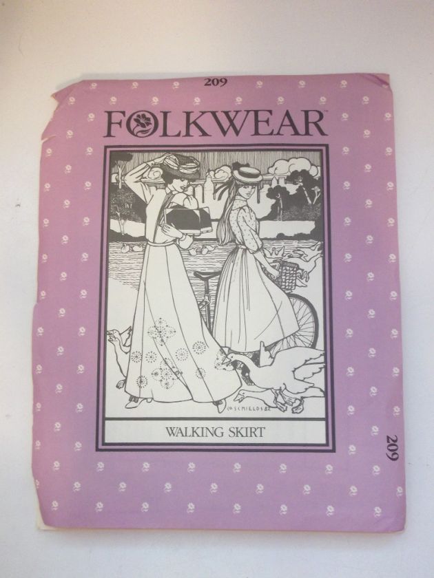 Folkwear pattern Victorian walking skirt 209 uncut 6 16  