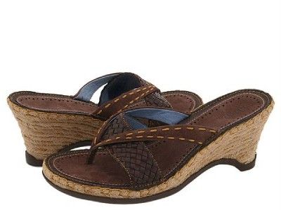 Indigo by Clarks Normandy Cafe Brown Leather Slide Sz 10M