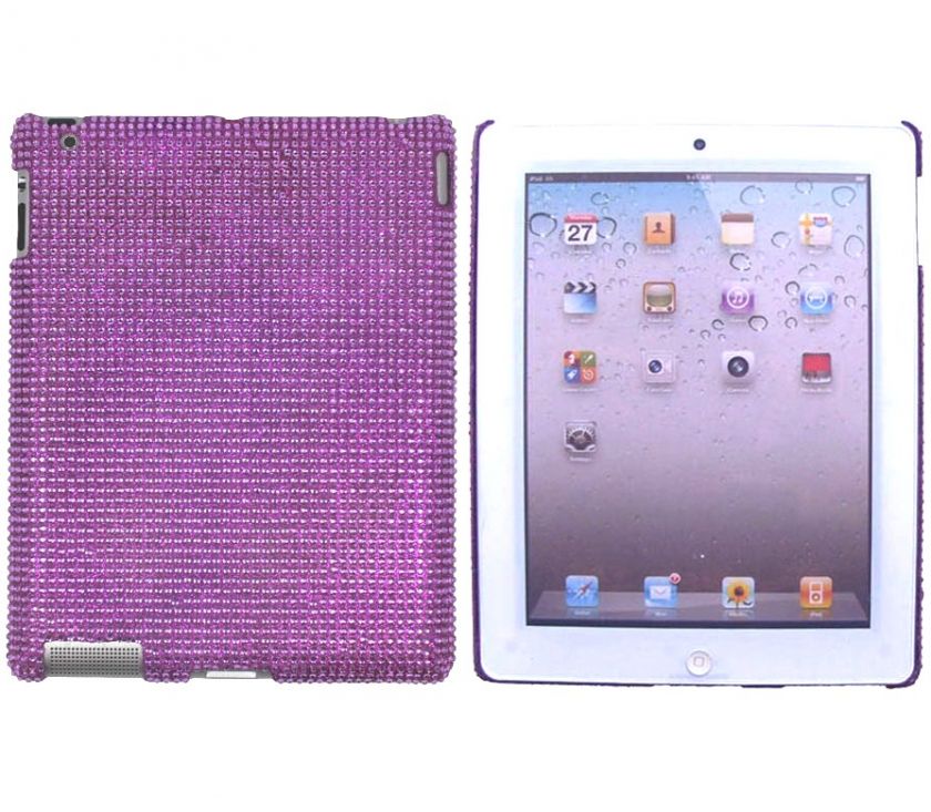 Purple Crystal Rhinestone Case Cover for Apple iPad 2  