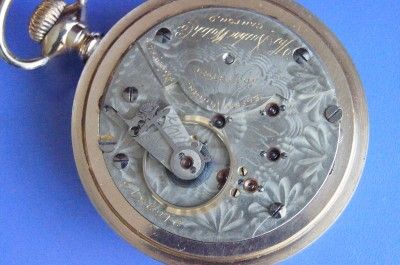 18 SIZE 21 JEWEL HAMPDEN DUEBER AUTHENTIC RAILROAD POCKET WATCH SN 