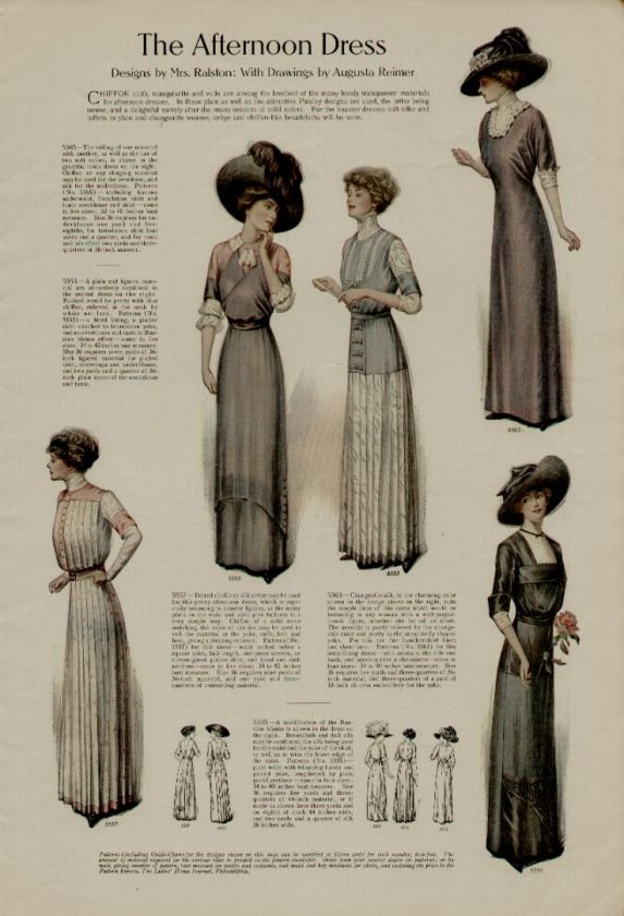 1910 FASHION PG. AD / THE AFTERNOON DRESS DESIGNS BYMRS. RALSTON 