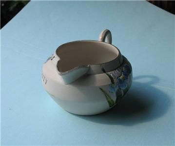 Vintage IRIS Flower Bisque Creamer Atlantic City N.J. New Jersey 