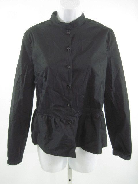 PIAZZA SEMPIONE Black Button Down Shirt Top Sz 42  