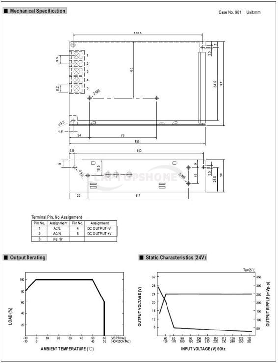 24V 2A DC Universal Regulated Switching Power Supply  