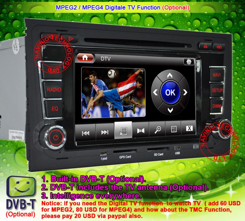 For AUDI A4 AUTO RADIO NAVI GPS RDS IPOD I phone4 HD Car DVD CANBUS 