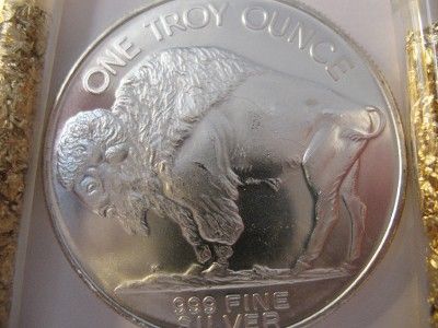 TROY OZ. .999 PURE SILVER BARTER OR BULLION BUFFALO INDIAN ART COIN 