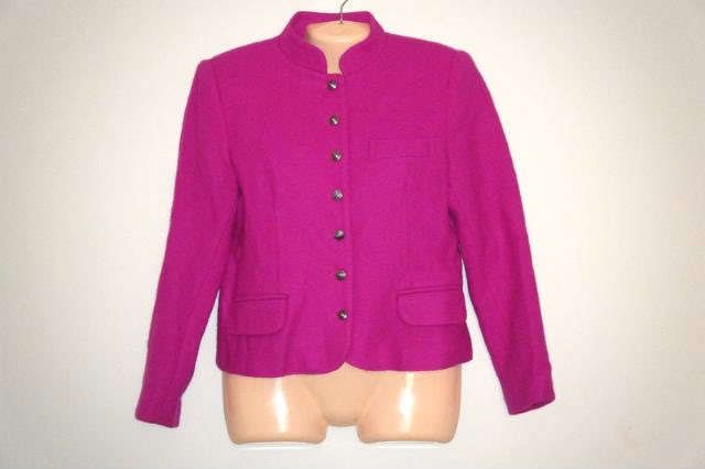 Cropped Wool Petite PINK jacket Coat Blazer Military S  