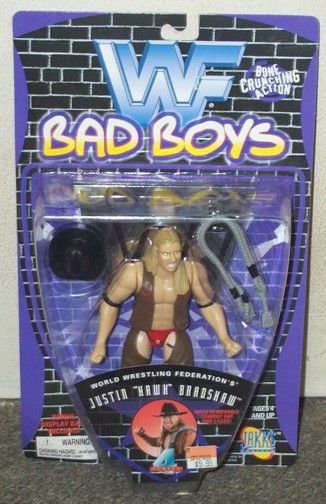 Jakks WWF Bad Boys Series 4 Justin Hawk Bradshaw Figure MOC
