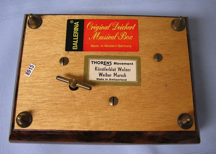   song 36 note music musical casket box by Ballerina Lute Inlay Hear It