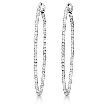 pave diamond hoop earrings 18k white gold 1 19 ct