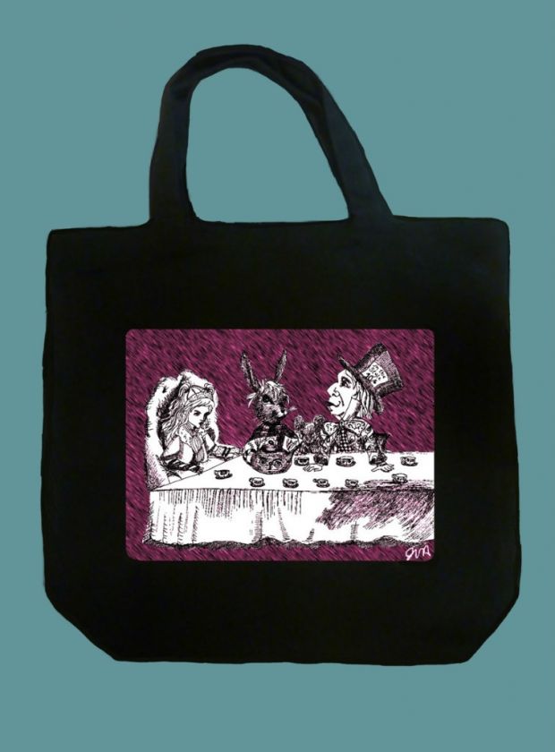   in Wonderland Tote   Mad Tea Party TIM BURTON Inspired bag Halloween