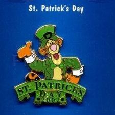 TIGGER ST PATRICKS DAY 2002 GREEN GLITTER LE DISNEY PIN  