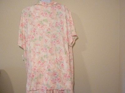 Karen Neuberger Beach Comber Capri Short Sleeve Pajama Set 2X Pink 