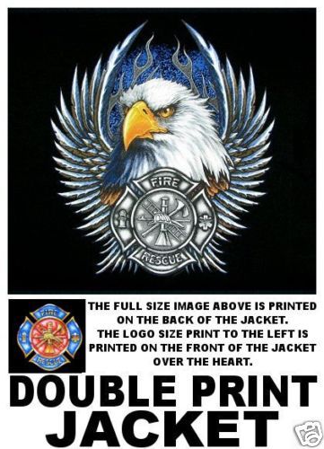 FIREMEN FIRE FIGHTER SHIELD EAGLE FLAMES JACKET WS79DJ2  