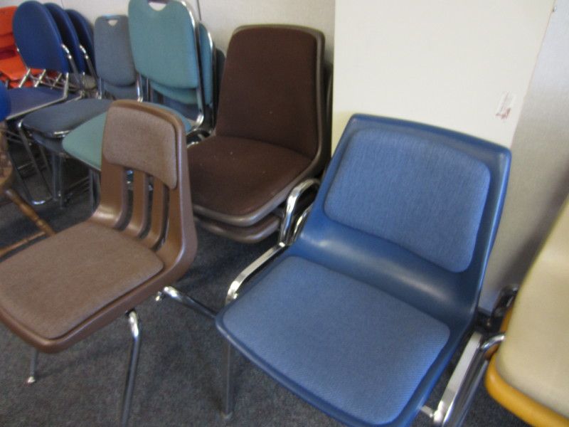   Stackable Chairs Assorted Colors Some Kid Most Adult Size Some Padded