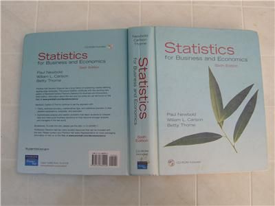 Statistics for Business and Economics 6th Newbold ISBN 013188090X 