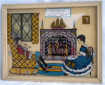 Color Reverse Painting Glass Restaurant Advertisement  