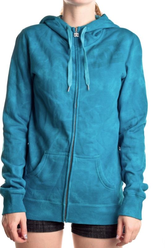 DC Womens Hand Dye Zip Hoodie Jacket Size M Blue  