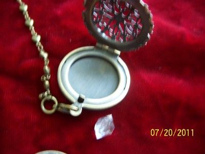 Antique Brass Locket HERKIMER DIAMOND Pendulum   UNIQUE  