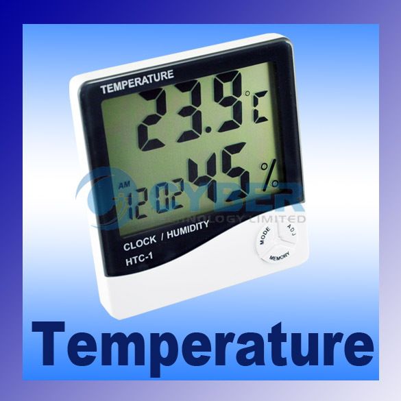 LCD Digital Temperature Humidity Meter Hygrometer Clock  