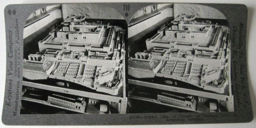 Shicks Plan Model of Solomons Temple Jerusalem Palestine Stereoview 