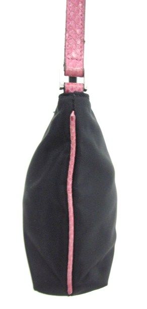 KATE SPADE Black Pink Nylon Leather Trim Small Handbag  