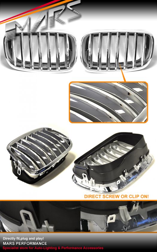 Chrome Z style Front Grille for BMW X6 E71 08 12 GRILL  