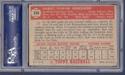 1952 TOPPS BOB BORKOWSKI #328   HI # PSA 5 EX  